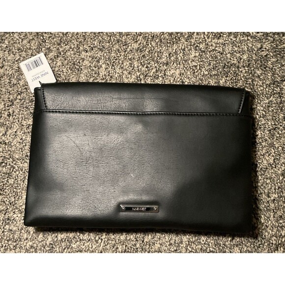 Black Clutch purse With Silver Studded Beading. Stud Clutch. - Picture 3 of 9